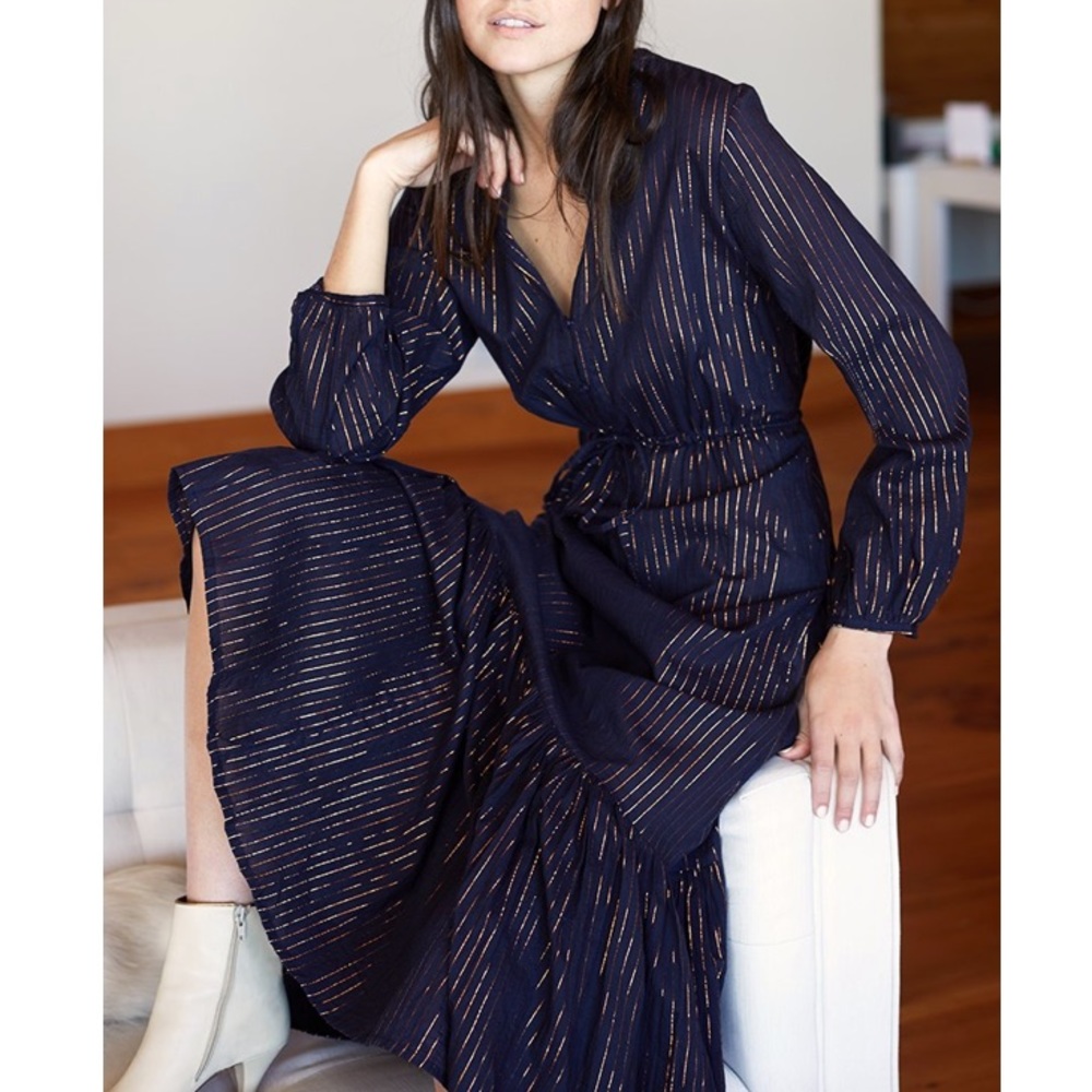 Emerson Fry Frances Dress 2 - Maritime Lurex - Picture 1 of 2